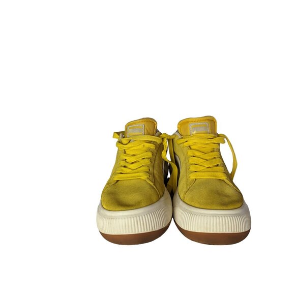 Puma Suede Mayu Up women's yellow & white platform sneakers Size 8 - Picture 3 of 11